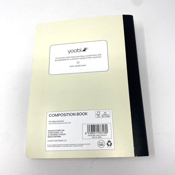 Yoobi Composition Book 7.5"x9.75" College Ruled with Pen Grogu Ahsoka School - Picture 5 of 6